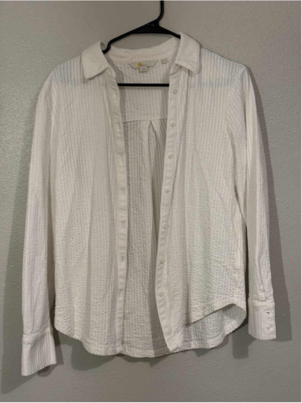 Boden White Textured Cotton Button Down Shirt Size 4